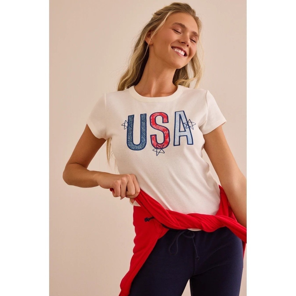 Altar'd State USA Graphic T-Shirt Americana Star Baby Tee Size‎ Medium